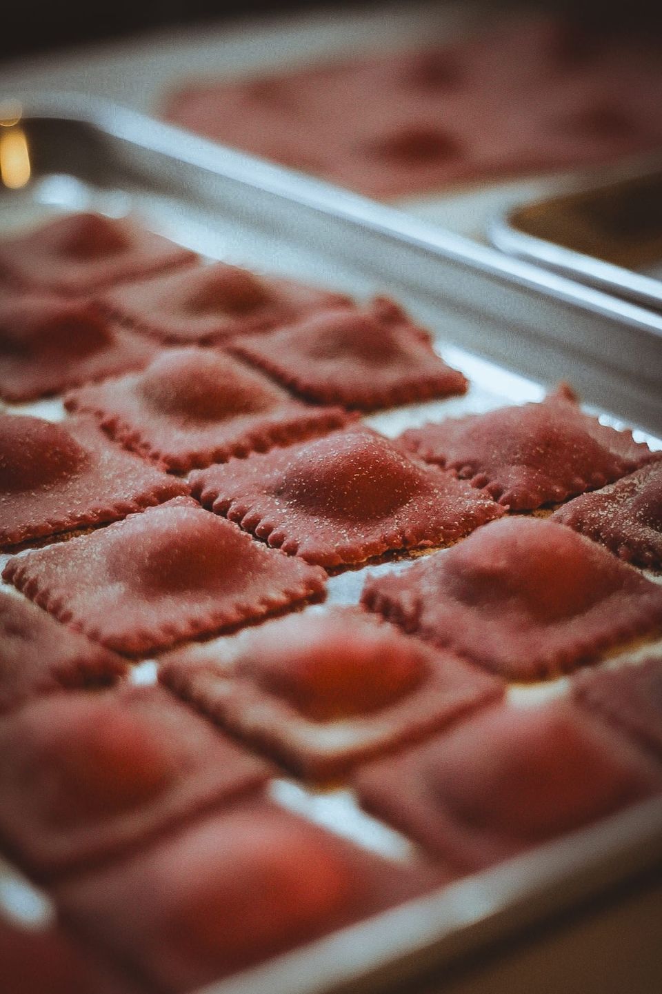 Homemade ravioli from a previous supper