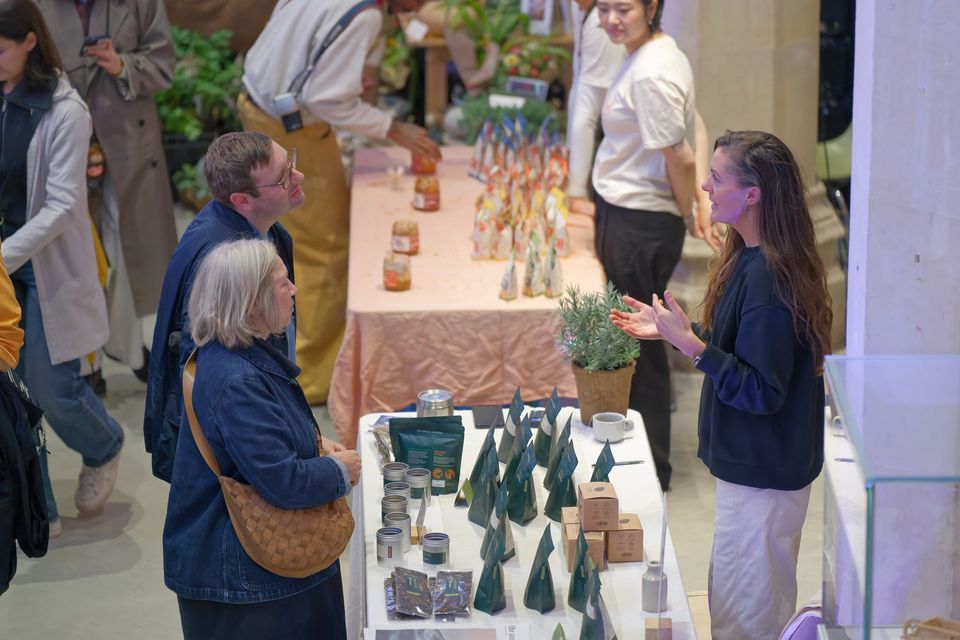 Visitors gathered around food stalls at the Harvest Festival