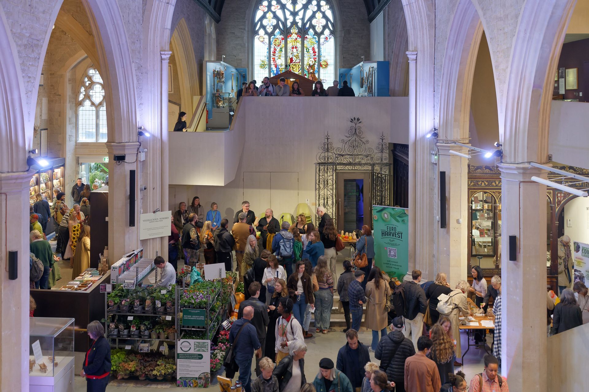 Festival visitors gathered in the Garden Museum’s former church